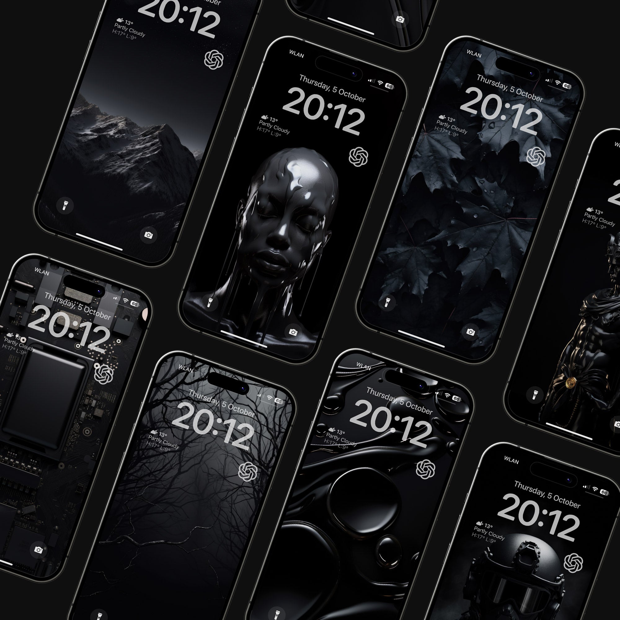 iPhone 15 Pro EDC all-black wallpapers